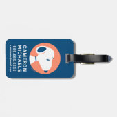 Erdnüsse | Snoopy Dark Blue Deko Dreams Gepäckanhänger (Rückseite horizontal)