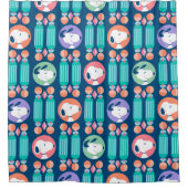 Erdnüsse | Snoopy Dark Blue Deko Dreams Pattern Duschvorhang (Vorderseite)
