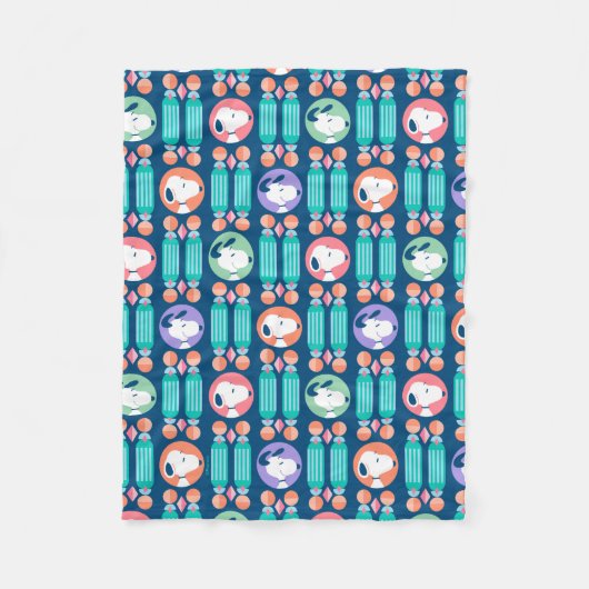 Erdnüsse | Snoopy Dark Blue Deko Dreams Pattern Fleecedecke (Vorderseite)