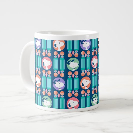 Erdnüsse | Snoopy Dark Blue Deko Dreams Pattern Jumbo-Tasse (Vorderseite Links)