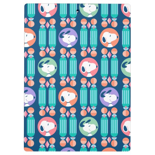 Erdnüsse | Snoopy Dark Blue Deko Dreams Pattern Klemmbrett (Rückseite)