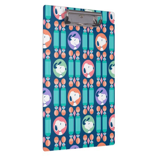 Erdnüsse | Snoopy Dark Blue Deko Dreams Pattern Klemmbrett (Rechts)