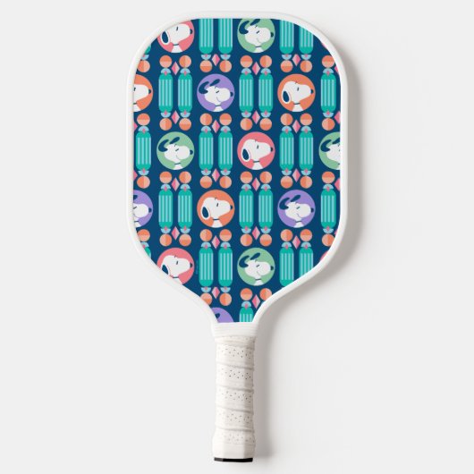 Erdnüsse | Snoopy Dark Blue Deko Dreams Pattern Pickleball Schläger (Rückseite)
