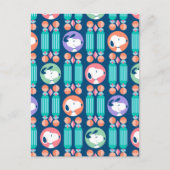 Erdnüsse | Snoopy Dark Blue Deko Dreams Pattern Postkarte (Vorderseite)