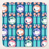 Erdnüsse | Snoopy Dark Blue Deko Dreams Pattern Rechteckiger Pappuntersetzer (Vorderseite)