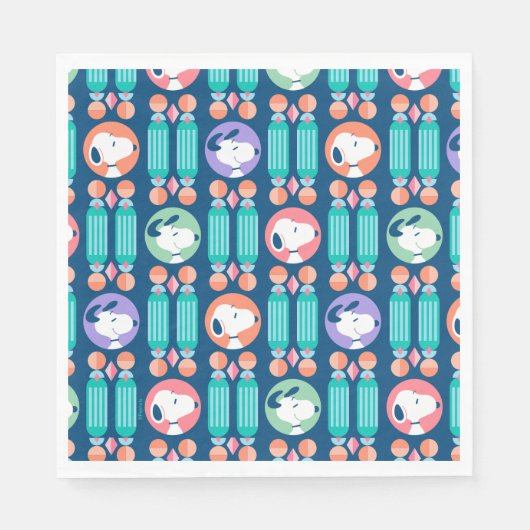 Erdnüsse | Snoopy Dark Blue Deko Dreams Pattern Serviette (Vorderseite)