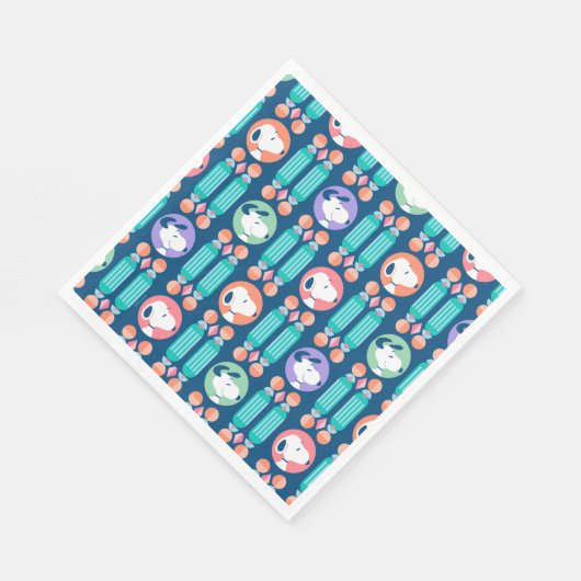 Erdnüsse | Snoopy Dark Blue Deko Dreams Pattern Serviette (Ecke)