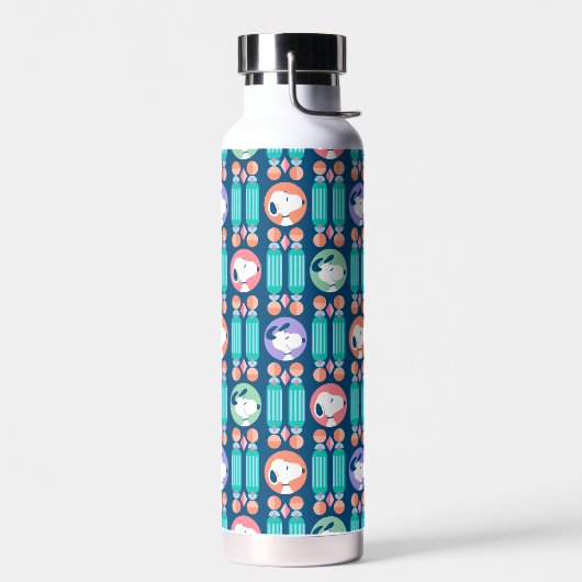 Erdnüsse | Snoopy Dark Blue Deko Dreams Pattern Trinkflasche (Links)