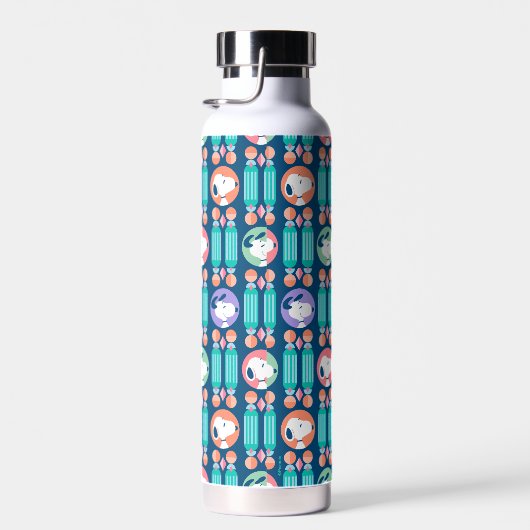 Erdnüsse | Snoopy Dark Blue Deko Dreams Pattern Trinkflasche (Rechts)