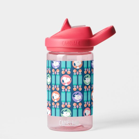 Erdnüsse | Snoopy Dark Blue Deko Dreams Pattern Trinkflasche (Links)