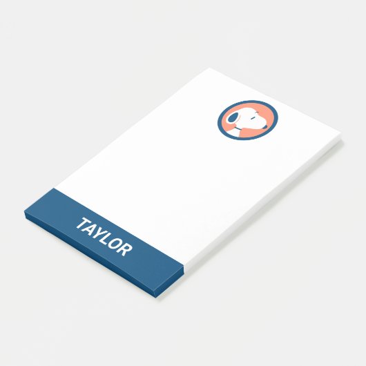 Erdnüsse | Snoopy Dark Blue Deko | Name hinzufügen Post-it Klebezettel (angewinkelt)