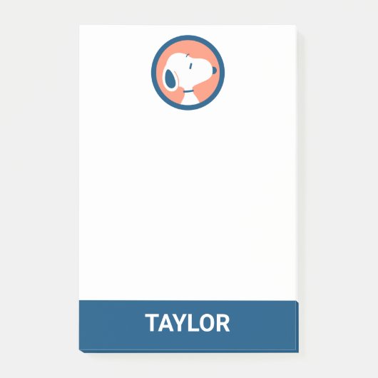 Erdnüsse | Snoopy Dark Blue Deko | Name hinzufügen Post-it Klebezettel (Vorderseite)