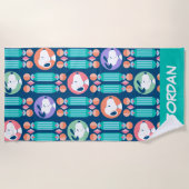 Erdnüsse | Snoopy Dark Blue | Name hinzufügen Strandtuch (Vorderseite)