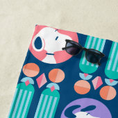 Erdnüsse | Snoopy Dark Blue | Name hinzufügen Strandtuch (Beispiel)