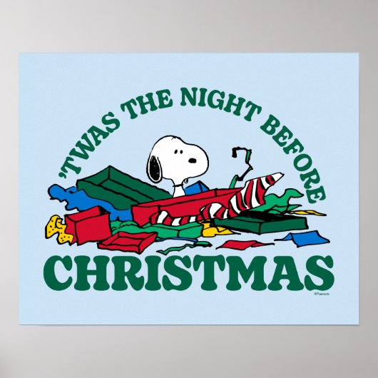 Erdnüsse | Snoopy 'Das war die Nacht vor Weihnacht Poster (Vorne)
