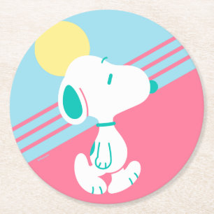 Erdnüsse Snoopy Deco Träume Sonne Runder Pappuntersetzer