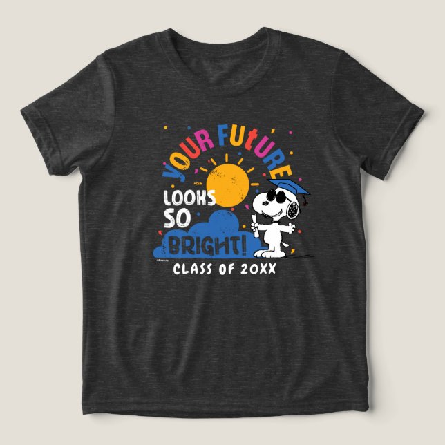 Erdnüsse Snoopy Deine Zukunft sieht so hell aus Tri-Blend Shirt (Design Vorderseite)