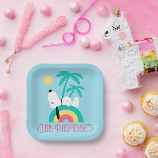 Erdnüsse | Snoopy Deko Dreams Club Paradiso Pappteller (Party)