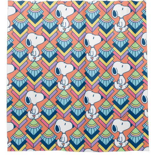 Erdnüsse | Snoopy Deko Dreams Pattern Duschvorhang (Vorderseite)