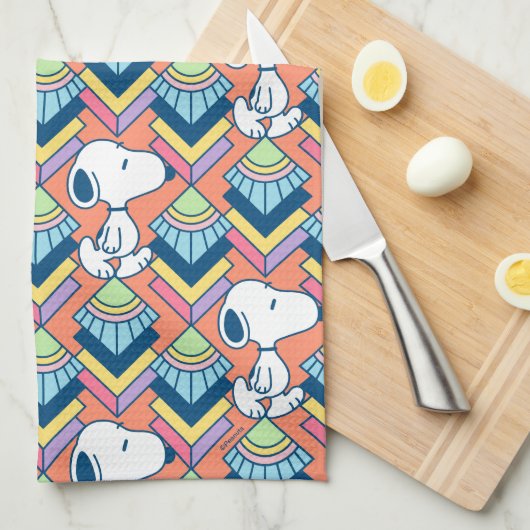 Erdnüsse | Snoopy Deko Dreams Pattern Geschirrtuch (Viertel Falte)