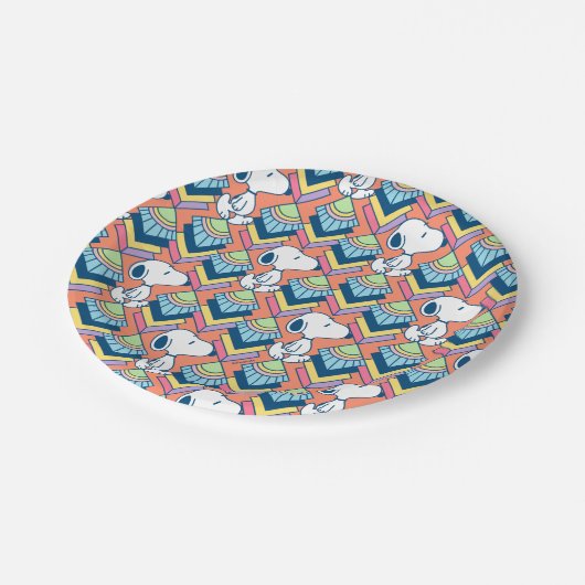 Erdnüsse | Snoopy Deko Dreams Pattern Pappteller (Schrägansicht)