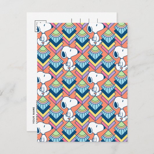 Erdnüsse | Snoopy Deko Dreams Pattern Postkarte (Vorne/Hinten)