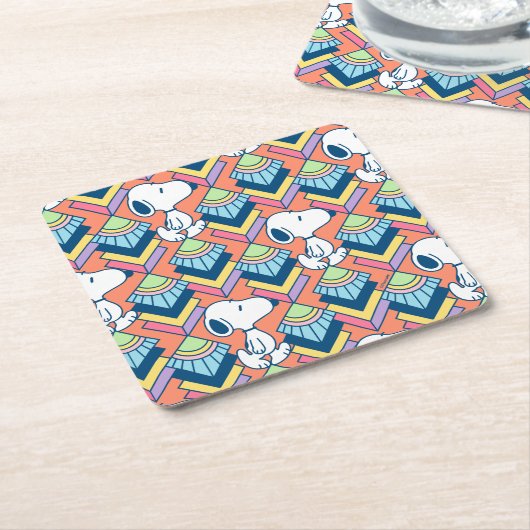 Erdnüsse | Snoopy Deko Dreams Pattern Rechteckiger Pappuntersetzer (angewinkelt)