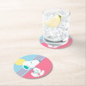 Erdnüsse | Snoopy Deko Dreams Sun Runder Pappuntersetzer (Vor Ort)