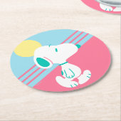 Erdnüsse | Snoopy Deko Dreams Sun Runder Pappuntersetzer (Angewinkelt)