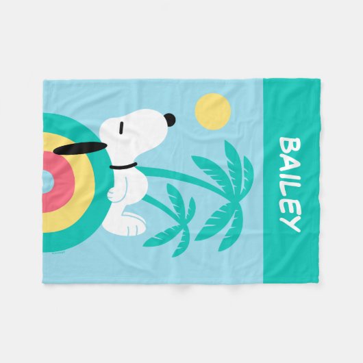 Erdnüsse | Snoopy-Deko | Name hinzufügen Fleecedecke (Vorderseite (Horizontal))