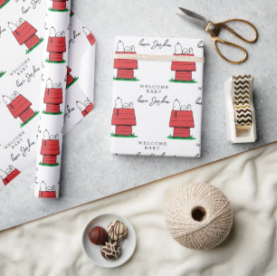 Erdnüsse Snoopy Dog House Babydusche Geschenkpapier