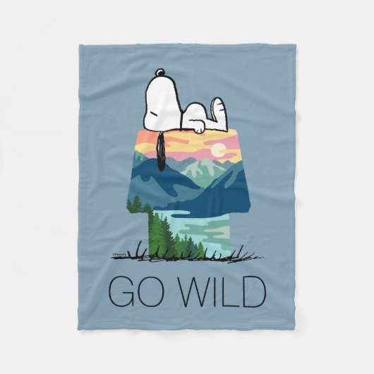 Erdnüsse | Snoopy Dog House Sunrise Fleecedecke (Vorderseite)