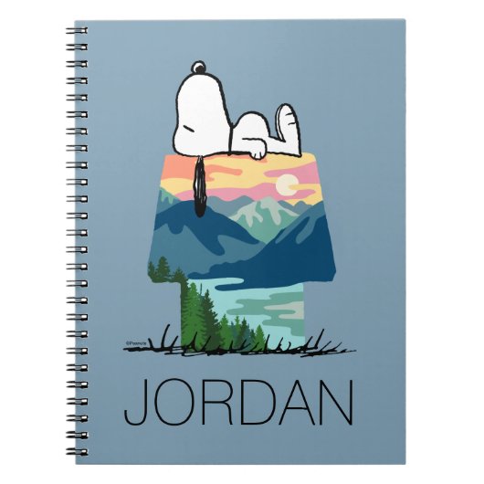 Erdnüsse | Snoopy Dog House Sunrise | Name hinzufü Notizblock (Vorderseite)