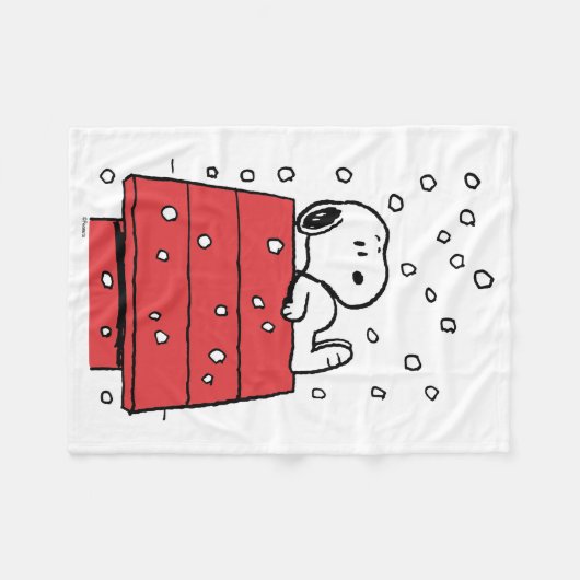 Erdnüsse | Snoopy Doghouse Snowflakes Fleecedecke (Vorderseite (Horizontal))