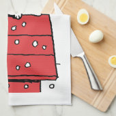 Erdnüsse | Snoopy Doghouse Snowflakes Geschirrtuch (Viertel Falte)