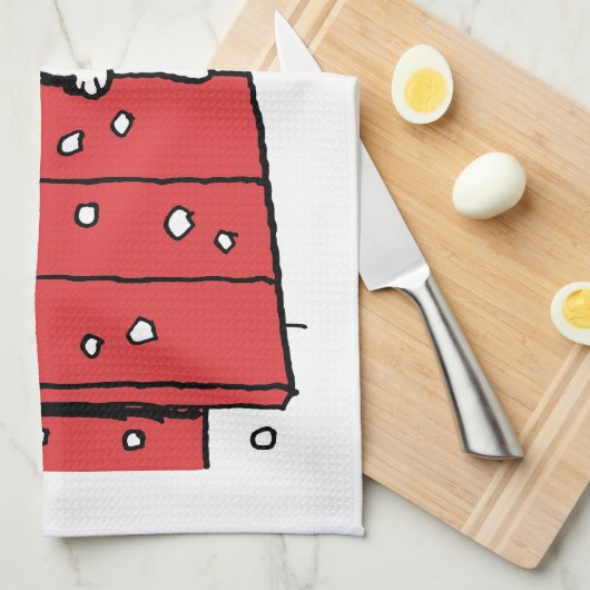 Erdnüsse | Snoopy Doghouse Snowflakes Geschirrtuch (Viertel Falte)