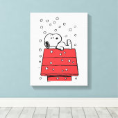 Erdnüsse | Snoopy Doghouse Snowflakes Leinwanddruck (Insitu (Holzboden))