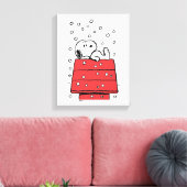 Erdnüsse | Snoopy Doghouse Snowflakes Leinwanddruck (Insitu (Wohnzimmer))