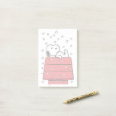 Erdnüsse | Snoopy Doghouse Snowflakes Post-it Klebezettel (Auf Schreibtisch)