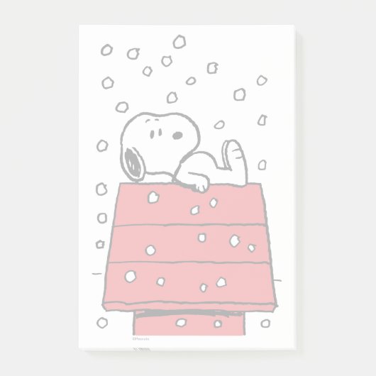 Erdnüsse | Snoopy Doghouse Snowflakes Post-it Klebezettel (Vorderseite)