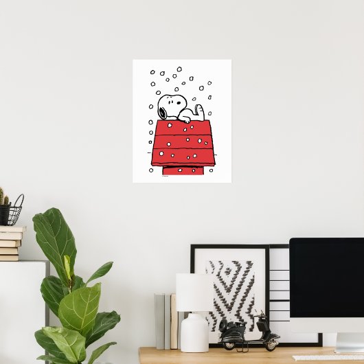 Erdnüsse | Snoopy Doghouse Snowflakes Poster (Heimbüro)