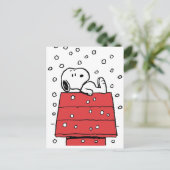 Erdnüsse | Snoopy Doghouse Snowflakes Postkarte (Stehend Vorderseite)