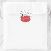 Erdnüsse | Snoopy Doghouse Snowflakes Runder Aufkleber (Tasche)