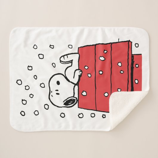 Erdnüsse | Snoopy Doghouse Snowflakes Sherpadecke (Vorderseite (Horizontal))