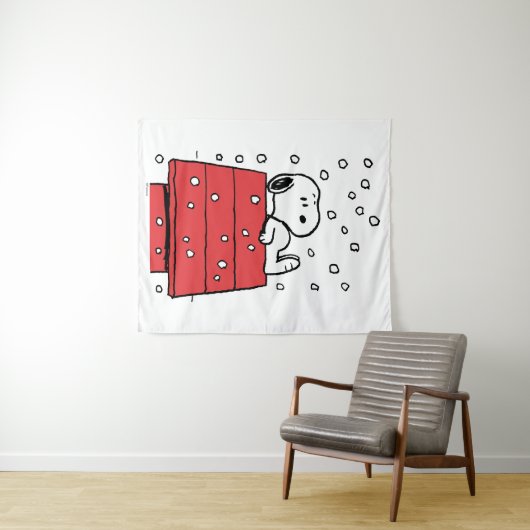 Erdnüsse | Snoopy Doghouse Snowflakes Wandteppich (Beispiel (Horizontal))