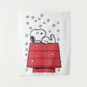 Erdnüsse | Snoopy Doghouse Snowflakes Wandteppich (Vorderseite)