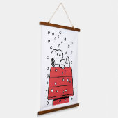 Erdnüsse | Snoopy Doghouse Snowflakes Wandteppich Mit Holzrahmen (Gewinkelt)