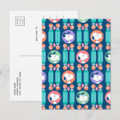 Erdnüsse | Snoopy Dunkelblau Deco Dreams Muster Postkarte (Vorne/Hinten)