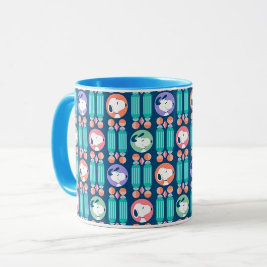 Erdnüsse | Snoopy Dunkelblau Deco Dreams Muster Tasse (Vorderseite Links)