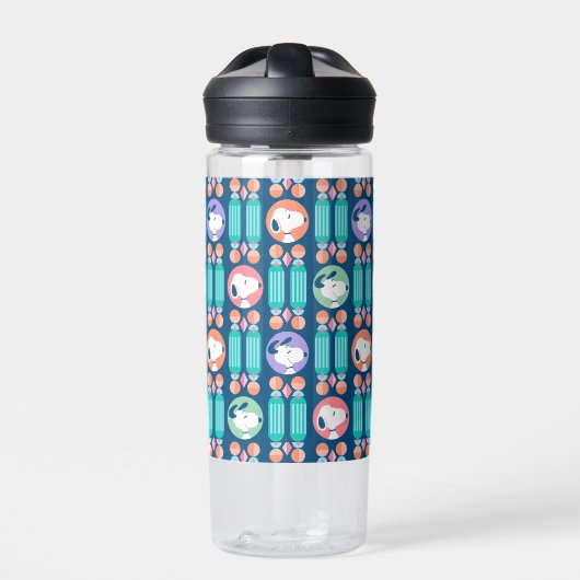 Erdnüsse | Snoopy Dunkelblau Deco Dreams Muster Trinkflasche (Vorderseite)